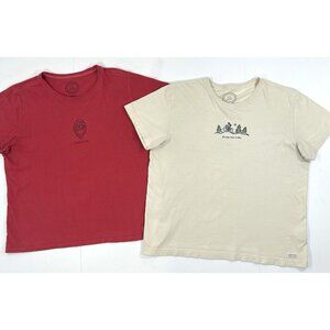 Life Is Good T-Shirt Womens Size Large Crusher Tee Short Sleeve Lot Of 2